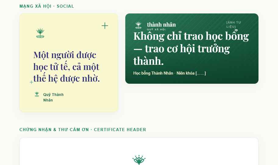 Mẫu bài đăng mạng xã hội Quỹ Thành Nhân